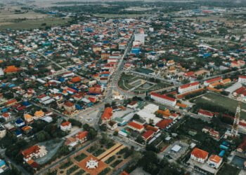 Takeo province from drone view